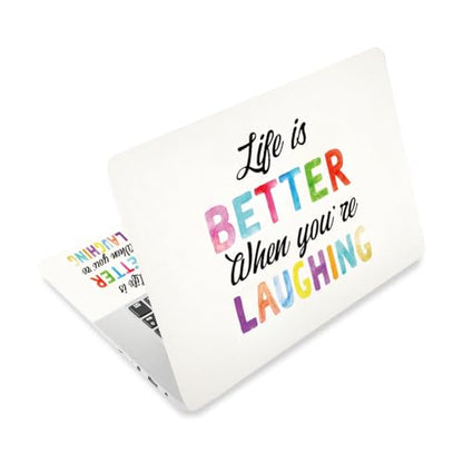 Laptop Skin Sticker Decal PVC Vinyl Quote Sticker Notebook PC Protector Waterproof Scratch Resistant Laptop Skin for 12.1 13 13.3 13.6 14 15 15.3 16 Inch Colorful Letter - color: Life is Better