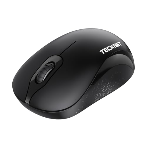 TECKNET Wireless Mouse for Laptop, 2.4GHz Computer Mouse 3 Adjustable DPI Office Cordless USB Mice with Receiver,Small to Medium Sized Hands Compatible with PC, Laptop, Desktop,Black - color: Black