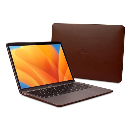 Dreem Euclid Hard Shell Laptop Cover for MacBook Air 15'' Case 2023-2026 – Premium Vegan Leather, Protective Dual-Shell Design, Slim Executive Professional Case with Port Access – [Coffee] - color: Coffee, size: MacBook Air 15'' Case 2023-2026