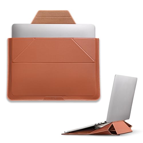 MOFT Laptop Carry Sleeve, 2-in-1 Laptop Bag & Stand for 16" MacBook Air/Pro & Dell/HP/Lenovo/Asus, Stylish Slim Computer Sleeve Bag with Expandable Storage for Computer Accessories, Sienna Brown - color: Sienna Brown, size: 16 Inch