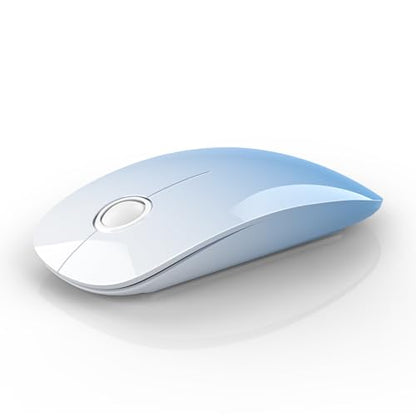 RAPIQUE Bluetooth Wireless Mouse, BT5.1＆ 2.4G Slim Dual Mode, Gradient sky blue - color: Gradient sky blue