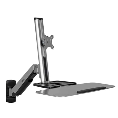 Tripp Lite Wall Mount for Sit Stand Desktop Workstation Height-Adjustable Standing Desk, Single Display (WWSS1332W) - style: Wall-Mounted