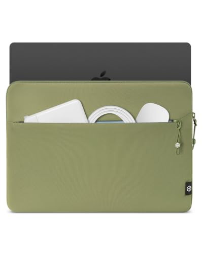 Sanctum 360° Protective Laptop Sleeve Case 14-Inch, Compatible with MacBook Pro Slim Laptop Bag with Accessory Pocket for Office Business Commute Avocado Green - color: Avocado Green, size: 14-inch for New MacBook Pro