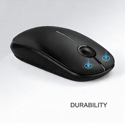 Unipows Wireless Mouse-2.4G Slim Portable Computer Mouse, Black | Nano Receiver, Less Noise Mobile Optical Mice for Notebook, PC, Laptop, Desktop - color: Black