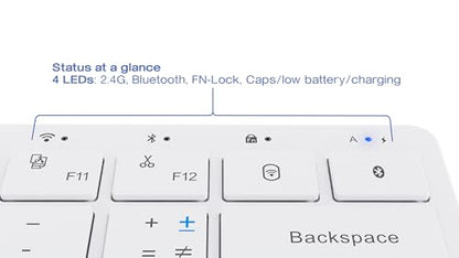 Mathematical Keyboard — Write Math & Equations Faster on Windows PC | 55 Symbols & Shortcuts for Any Editor or Browser | 2.4G Wireless + Bluetooth | USB-C Rechargeable | US Layout |