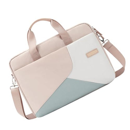VOSAREA Portable Laptop Handheld Bag with Shoulder Strap Business Briefcase for Men and Women Lightweight Travel Case with Double Zippers Protective Pouch for Notebook Tablet and