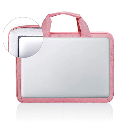 LANDICI Laptop Bag Case 17 17.3 inch for Women, Waterproof Computer Cover Bag Compatible with MacBook 17, 17-18 Inch HP Acer Dell ASUS Laptop, Slim Briefcase with Shoulder Strap, Pink - color: Pink, size: 17-17.3 Inch