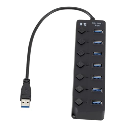 HOMSFOU Multi-Function USB Splitter Hub 7-Port Usb3.0 Hub for Laptop Pc Overcurrent Short-Circuit Protection