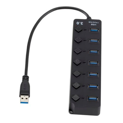 HOMSFOU Multi-Function USB Splitter Hub 7-Port Usb3.0 Hub for Laptop Pc Overcurrent Short-Circuit Protection