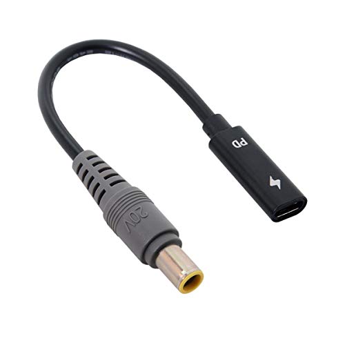 JSER Xiwai Type C USB-C Female Input to DC Power PD Charge Cable fit for Laptop 18-20V (7.9x5.4mm for HP) - style: DC 7.9*5.4mm
