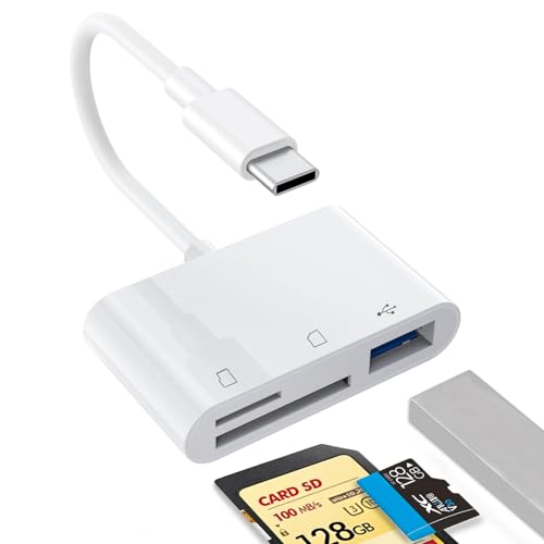 1PCS USB C to SD Card Reader | SD/TF/USB 3-in-1 memory card reader, Compatible with iPhone15 16 17, for Photo/Video Transfer