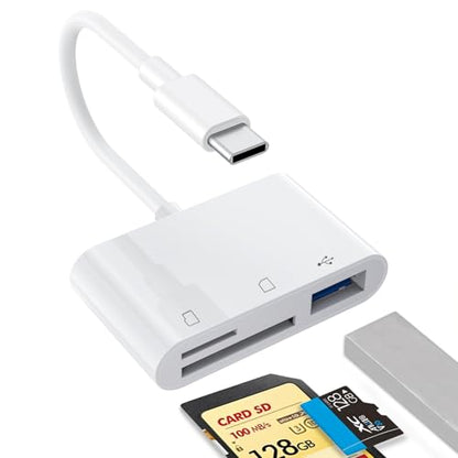 1PCS USB C to SD Card Reader | SD/TF/USB 3-in-1 memory card reader, Compatible with iPhone15 16 17, for Photo/Video Transfer