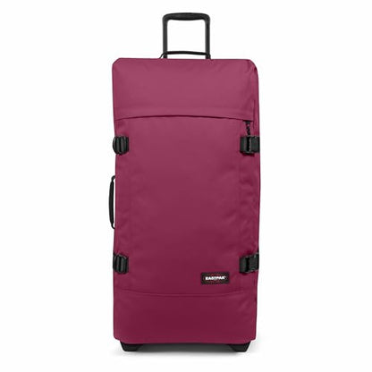 EASTPAK Tranverz L – 121L Large Soft Sided Checked Luggage, Dual Compartments, TSA Lock, Compression Straps & Smooth Inline Wheels, Wine Burgundy - color: Wine Burgundy, size: 121 Liter Checked Bag