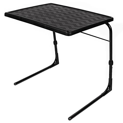 Table-Mate TV Tray Table | Portable Desk Folding Dinner Tray, Couch Table Trays for Eating Snack Food, Portable Laptop Desk, Bed Trays for Eating | Adjustable TV Trays with 3 Angles and Cup Holder - size: 20"D x 25"W x 30"H
