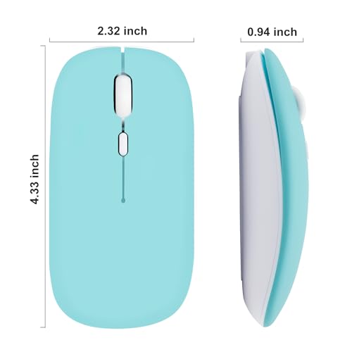 Wireless Bluetooth Mouse for iPad/MacBook Pro/Air/Laptop/pc Rechargeable Silent Mouse Portable Slim for Surface Pro/Lenovo/Samsung Tablet (Blue) - color: Blue