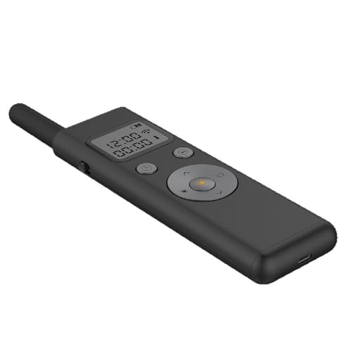 Wireless Presentation Clicker with LCD Display, 300M Long Range Green Presenter Remote, Rechargeable PPT Pointer for Laptop/PC/Mac