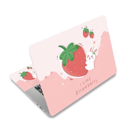 Laptop Skin Sticker Decal,12" 13" 13.3" 14" 15" 15.4" 15.6 inch Laptop Skin Sticker Cover Art Decal Protector Notebook PC (Strawberry, Rabbit) - color: Strawberry, Rabbit