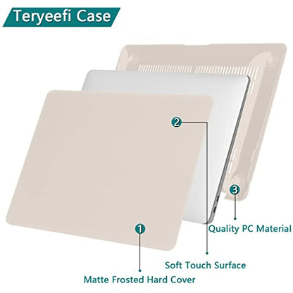 Teryeefi for MacBook Pro 13 inch Case 2016-2022 Release Model A2338 M1 M2 A2289 A2251 with Touch Bar, Rubberized Matte Plastic Hard Shell Case Cover with Keyboard Cover & Screen Protector, Rock Ash - color: Rock Ash