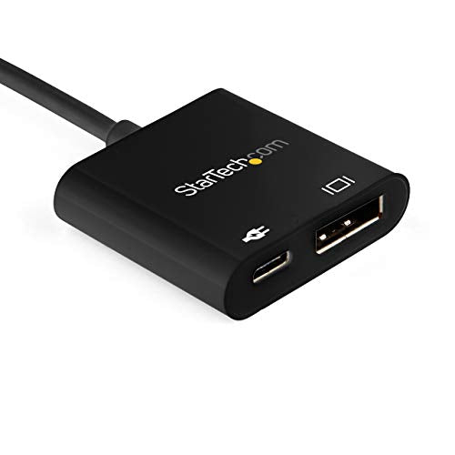 StarTech.com USB C to DisplayPort Adapter with Power Delivery - 8K 60Hz /4K 120Hz USB Type C to DP 1.4 Video Converter w/ 60W PD Pass-Through Charging - HBR3 - Thunderbolt 3 Compatible (CDP2DP14UCPB) | 4K 120Hz, HDR, HBR3, DSC, 32.4Gbps, DP Alt Mode, DP m