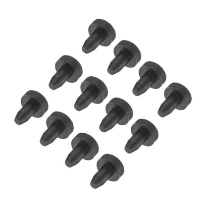 uxcell High Temp Silicone Plug Mount Dia 2.7mm/0.11 Inch t Shaped Rubber Stopper Hole Plugs for Powder Coating Plating Waterproof Plugs Sealing Plugs Black Pack of 12(OD 5.5mm) - size: 2.7x5.5mm