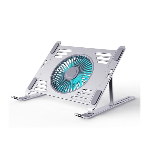 Laptop Stand - Aluminum Alloy Bracket with Cooling Fan Stand for Laptop 5 12.4 13.5 13.8 15 Inch(Moonlight Silver) - color: Moonlight Silver
