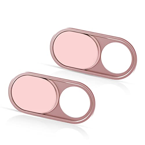 CloudValley Laptop Camera Cover Slide, Metal 0.023 Inch Ultra-Thin, Pink | Webcam Cover for MacBook Pro / Air, Laptop, iMac, iPad, iPhone 8/7, PC Accessories, Privacy Web Camera Protection, 2 Pack - color: Pink-2 Pcs