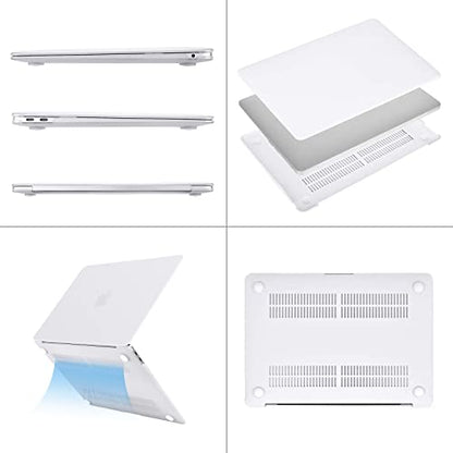 MOSISO Compatible with MacBook Air 13 inch Case M1 2022-2018 | Touch ID Plastic Hard Shell Cover Compatible with MacBook Air 13.3 inch Case, A2337 M1 A2179 A1932, White - color: White