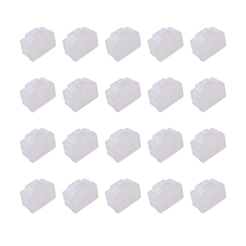 20 PCS RJ45 Port Anti-dust Plugs, Silicone Covers Caps Stoppers, Port Protector for TV, Computer, Other Devices, 0.47 x 0.33 (LxW) - size: RJ45/Transparent/20 PCS