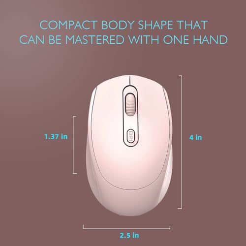 ONE-UP Wireless Mouse, 2.4G, Silent, Computer, USB Nano Receiver for Laptop, Chromebook, PC, Mac, Windows and School Work (Pink) - color: Pink