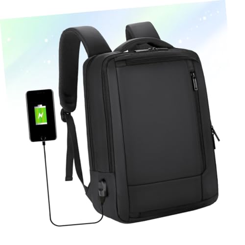 TEHAUX Large Capacity Business Laptop Backpack for Men USB Charging Work Bag with Portable Design Spacious Black Multifunctional Commuter Bookbag for Office and Travel