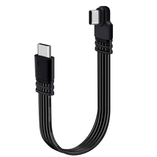 Flat USB C Cable 90 Degree Flat USB C Charger Cable Support Charging and Data 480Mbps 100W 12V 5A for Phones, Laptops, PC (Left Right Bent, 50 cm/1.6 ft) - color: Left Right Bent, size: 50 cm/1.6 ft
