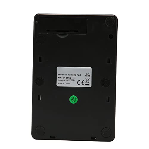 Numeric Keypad, 18 Key Wireless USB Number Pad with Low Noise Design and Comfortable Tilt Angle, for Laptop Desktop PC OS X (Black) - color: Black