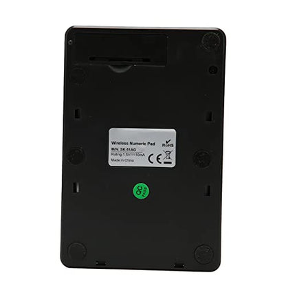 Numeric Keypad, 18 Key Wireless USB Number Pad with Low Noise Design and Comfortable Tilt Angle, for Laptop Desktop PC OS X (Black) - color: Black