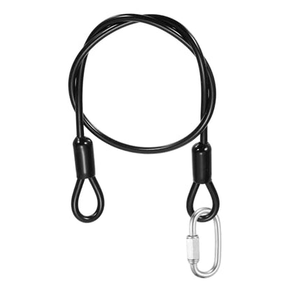 PATIKIL Security Cable Lock (5/32" Dia 1.6ft, Black) Vinyl Coated 304 Stainless Steel Double Loop Flexible Wire Rope Safety Cable with Quick Links Locking Connectors - color: Black, size: 5/32" x 1.6ft