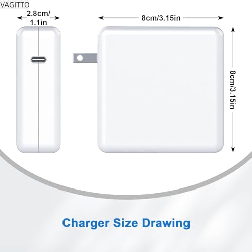 100W 96W USB C Fast Charger Compatible with MacBook Pro/Air 16 15 14 13, M4 M3 M2 M1, iPad Pro/Air and All Type C Device, Mac Book Pro Charger Included Cable