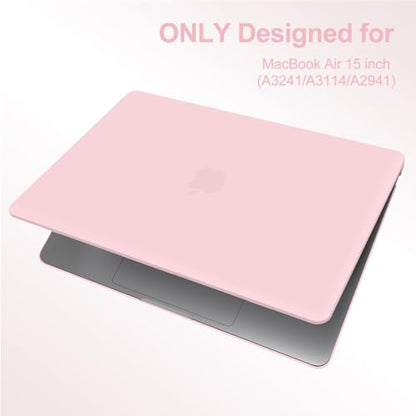 G JGOO Compatible with MacBook Air 15 inch Case 2026 2025 2024 2023 M5 A3448 M4 A3241 M3 A3114 M2 A2941, Plastic Hard Shell for 15 inch MacBook Air Case+Keyboard Cover+Screen Protector, Baby Pink - color: Baby Pink