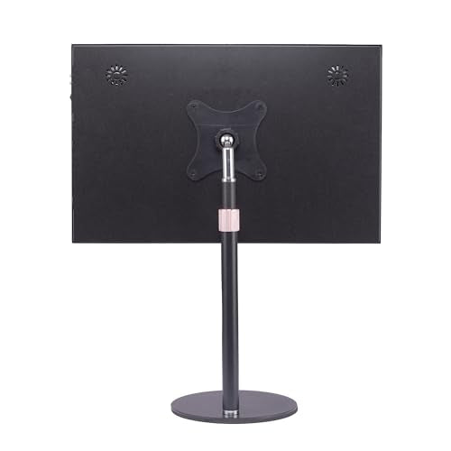 Portable Monitor Stand with VESA Mount 3inch Bracket Tilt Ball Joint Telescopic Pole and Metal Disk Base Portable Monitor Mount with 75mm VESA Mount FL12B
