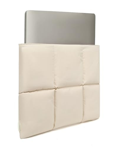 Puffy Laptop Sleeve 13 Inch 14 inch, Off White | Pillow Shape Laptop Sleeve, Compatible MacBook Pro 13inch 14 Inch M4 M5 Pro/Max, MacBook Air M1 M2 M3 2026, MacBook Neo - color: Off White, size: For 13"-14" MBA/MAP M4 M3 M2 M1