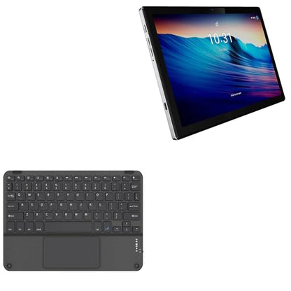 BoxWave Keyboard Compatible with BYYBUO SmartPad T10 (10.1") - SlimKeys Bluetooth Keyboard with Trackpad, Portable Slim TouchPad - Jet Black