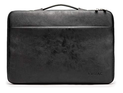 Kinmac 360° Heavy Duty Protective Laptop Sleeve Case Bag Cover with Handle for MacBook Air 13 inch,iPad Pro 13 inch and 13.3 inch HP,Dell,Lenovo,Asus,Acer Laptop (Black PU) - color: Black PU, size: 12 inch-13.3 inch