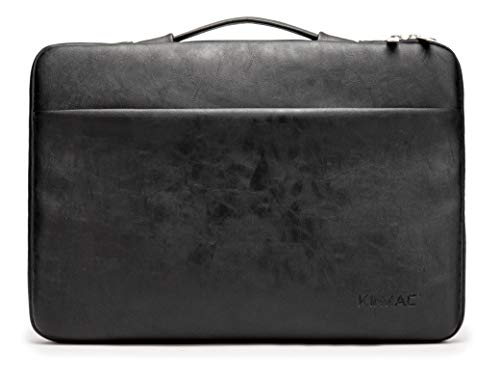 Kinmac 360° Heavy Duty Protective Laptop Sleeve Case Bag Cover with Handle for MacBook Air 13 inch,iPad Pro 13 inch and 13.3 inch HP,Dell,Lenovo,Asus,Acer Laptop (Black PU) - color: Black PU, size: 12 inch-13.3 inch