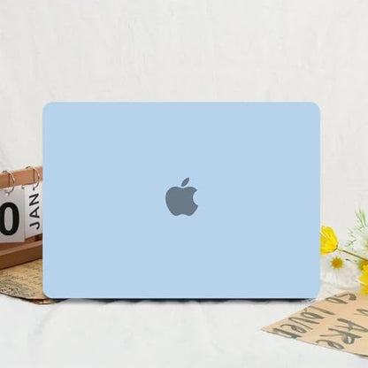 Anban Compatible with MacBook Air 13 inch Case M1 2022 2021 2020 2019 2018 Release A2337 A2179 A1932 Touch ID, Matte Plastic Laptop Hard Shell Case & 2 Keyboard Cover & Screen Protector, Air Blue - color: Air Blue