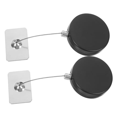 2pcs Retractable Security Cable Lock with Tether Strap Remote Control Lock for Earphones and Phones Versatile Adhesive Attachment Convenient Storage and Dual-Purpose Functionality