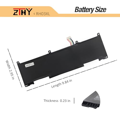 45Wh RH03XL M02027-005 Laptop Battery Replacement for HP ProBook 430 440 | 445 450 455 G8 G9 G10 /ProBook 630 640 650 G8 /Probook 630-G9 /EliteBook 630 640 645 650 655 G9 G10/ Zhan 66 Pro A 14 G4 - size: 9.84*2.95*0.23 inch RH03XL