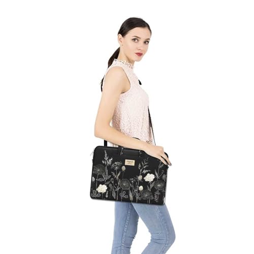 MOSISO Laptop Bag for Women 15.6 inch, 15-16 inch Computer Bag Compatible with MacBook Air 15 inch/Pro 16 inch, HP Dell Lenovo Asus Notebook, Laptop Messenger Shoulder Sleeve with Strap, Retro Flower - size: 15.6 inch