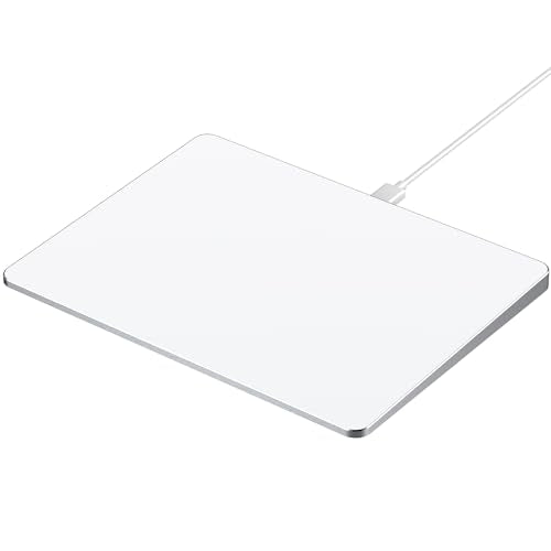 Wired Trackpad for Windows 10/11 – High-Precision Multi-Touch Portable Touchpad Mouse with Multi-Gesture, Ultra-Slim Aluminum Design, Compatibility for PC, Laptop, and Desktop Computers - color: White