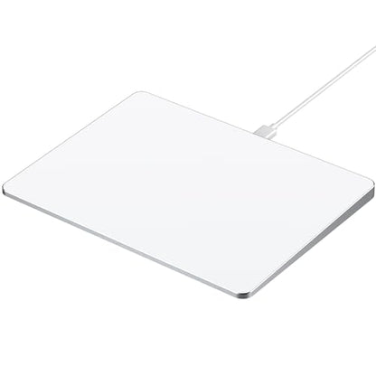 Wired Trackpad for Windows 10/11 – High-Precision Multi-Touch Portable Touchpad Mouse with Multi-Gesture, Ultra-Slim Aluminum Design, Compatibility for PC, Laptop, and Desktop Computers - color: White