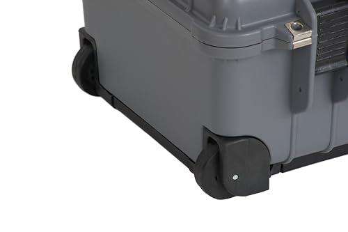 MEIJIA All Weather Rolling Waterproof Protective Case, Hard Camera Case,Dry Case with Retractable Pull Handle and Wheels,Foam Inserted,22 x13.81x9inches (Grey) - color: Grey