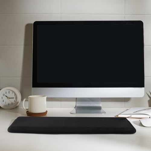Keyboard Dust Cover for 75% 80% 96% Full Size PC Keyboards | Stretch Fabric Anti-Dust Keyboard Sleeve, Dustproof Protector Fits 14.9"x5.9" to 19.5"x7.5" Keyboards, Black, Size M - size: M