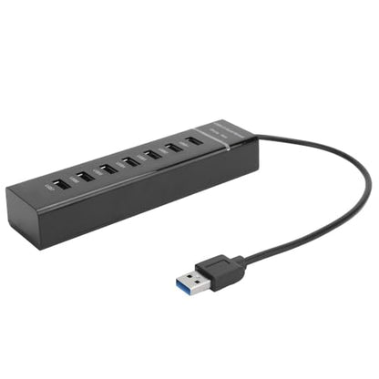 USB 3.0 Hub 7 Port – High Speed 5Gbps Data Transfer Hub Splitter with Blue LED Indicator, DC 5V Power Adapter for Laptop PC